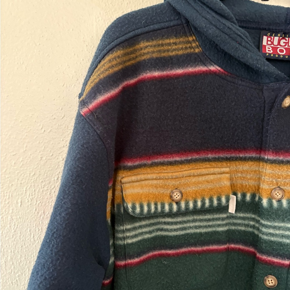 Bugle Boy Navy Fleece Jacket | Western Stripe | Unisex | Size Large - Picture 3 of 7
